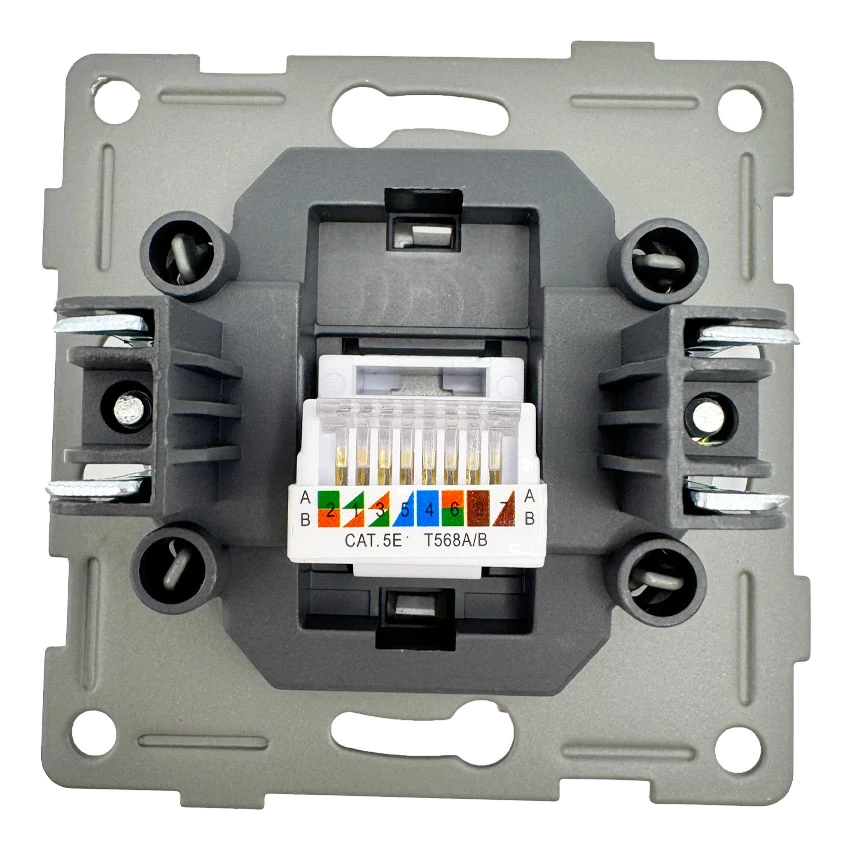 Розетка RJ45 1-я чёрная матовая